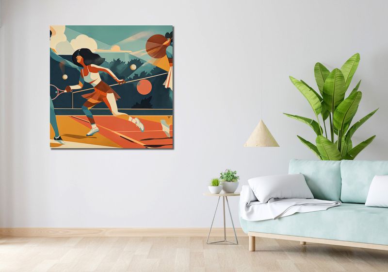 Obraz 100x100cm Mistrzynie Kortu zdjęcie 2