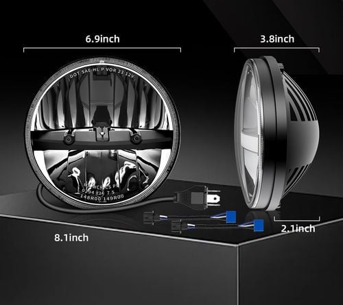 Lampy reflektory LED Braveway 7" 60W 12000lm H4-H13 Wrangler JK TJ LJ CJ H1 na Arena.pl