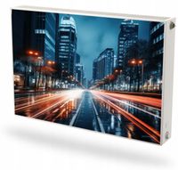 Mata magnetyczna magnes ozdobny na grzejnik pod wymiar ULICA MIASTO NOCĄ