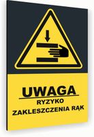 Tabliczka znak informacyjny 30x20 Antracyt RYZYKO ZAKLESZCZENIA Nierdzewna