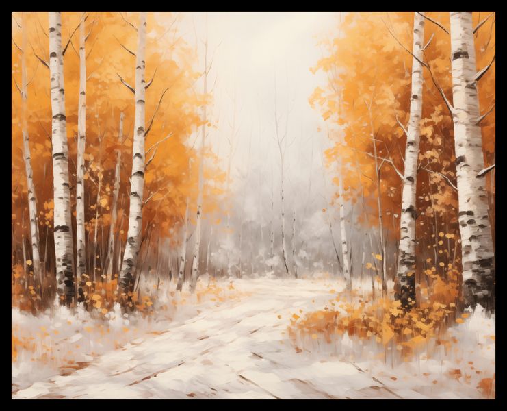 Plakat 50x40cm Jesienne Brzozy zdjęcie 2