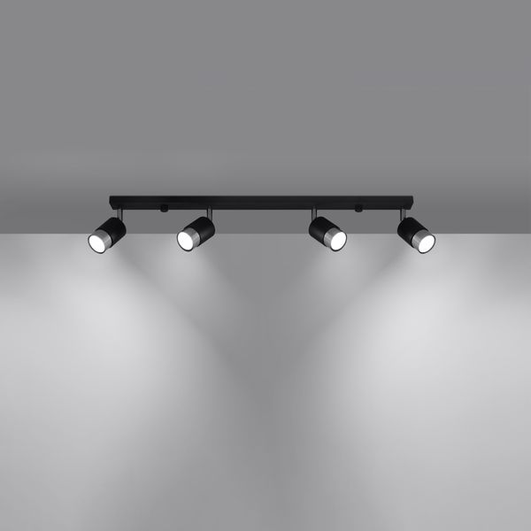 Plafon NERO 4 czarny/chrom zdjęcie 3