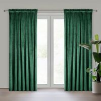 Zasłona MELANIE butelkowa zieleń 140X270 cm welwet na taśmie