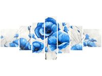 160CM 70CM OBRAZ 7 ELEM NIEBIESKIE MAKI ŚCIENNY