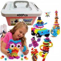 Rzepy klocki Czepy w kuferku kolorowe kulki kreatywne układanka zestaw xxl