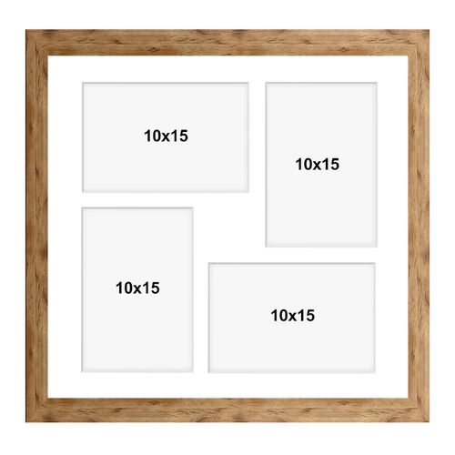 Ramka kwadratowa na 4 zdjęcia Hekla 34x34x4 MDF galeria naturalny 1szt. na Arena.pl