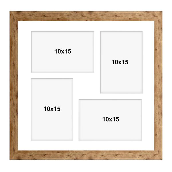 Ramka kwadratowa na 4 zdjęcia Hekla 34x34x4 MDF galeria naturalny 1szt. zdjęcie 3