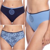 LAMA 122BI-56 figi damskie BIKINI majtki bawełniane wzorzyste 3-PAK - M