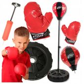Zestaw bokserski worek treningowy gruszka rękawice karate boks sporty