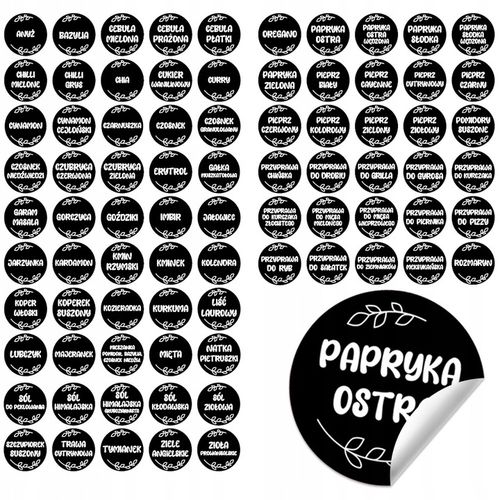 POJEMNIKI NA PRZYPRAWY x24 Szklany słoik 120ml + Etykiety Organizer Kol-Pol na Arena.pl