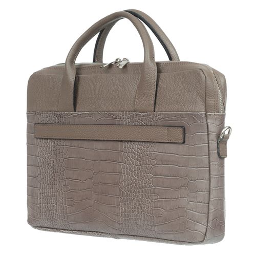 VERA PELLE torebka skórzana teczka kroko torba na laptopa V545 brązowa na Arena.pl