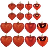 16x Bombki Choinkowe Świąteczne Nietłukące Czerwone Zestaw Bombek Choinka