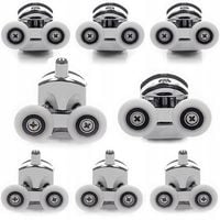 ROLKI PODWÓJNE ROLKA KÓŁKA DO KABINY PRYSZNICOWEJ KOMPLET ZESTAW KÓŁEK 25MM