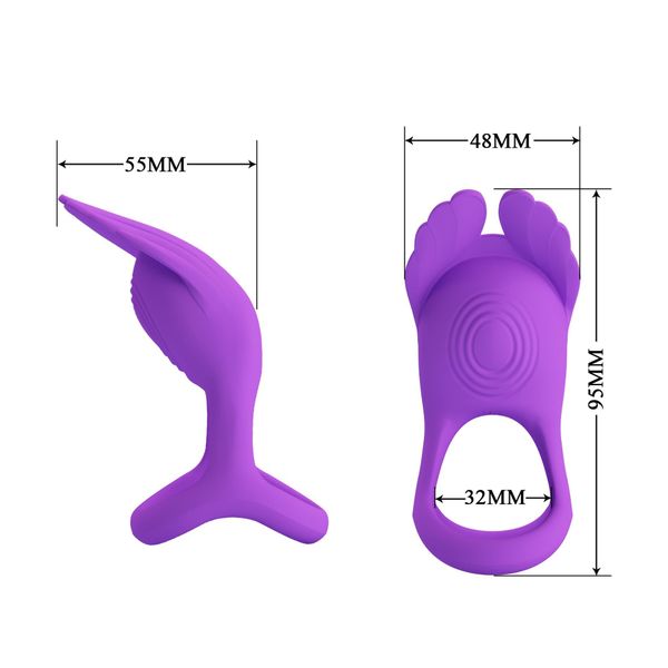 PRETTY LOVE - VIBRANT PENIS RING SILAS Black, 7 vibration functions zdjęcie 8