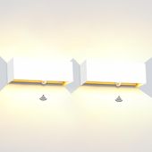 NIEKOMPLETNE Kinkiety LED z czujnikiem ruchu 2 szt. 20W białe IP65 3000K