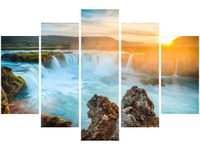 100CM 150CM OBRAZ 5 ELEM WODOSPAD GODAFOSS ŚCIENNY