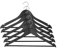 Wieszaki ubranie 5 szt. zestaw drewno czarne swe