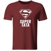 KOSZULKA SUPER TATA, PREZENT NA DZIEŃ OJCA, BURGUNDOWA, ROZ. XL