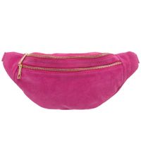 VERA PELLE nerka zamszowa saszetka biodrówka V660 fuksja