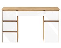 biurko MEGAN B2 DĄB ZŁOTY/BIAŁE FRONTY POŁYSK szkolne dla dziecka