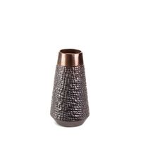 Wazon z glinki ceramicznej MORENA 14X14X26 stalowy + miedziany