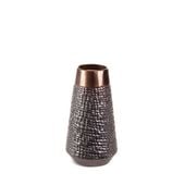 Wazon z glinki ceramicznej MORENA 14X14X26 stalowy + miedziany