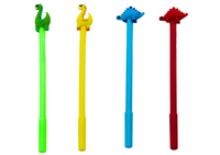 Długopis Z Dinozaurem Zatyczka Czarny Wkład Mix Czerwony Zielony 0.5mm