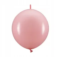 BALONY URODZINOWE z ŁĄCZNIKIEM JASNY RÓŻOWY ŚCIANKA 33cm PASTELOWE 20 SZTUK