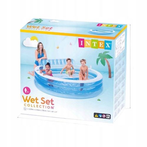 Basen Ogrodowy Dmuchany Intex z Ławeczką Oparciem na Arena.pl