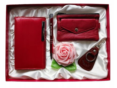Zestaw Prezentowy PREZENT Dla Kobiety Portfel Prawdziwa Skóra Upominek na Arena.pl