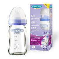Lansinoh Butelka do karmienia szklana 160 ml + smoczek wolny przepływ 0m+