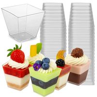 Pucharki do deserów Kwadratowe 120ml 25szt na przekąski desery pojemniki