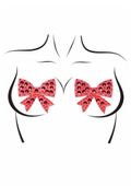 Rhinestone Bow Nipple Jewels Red