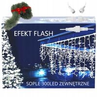SOPLE FLASH 300 LED ZEWNĘTRZNE BIAŁE ZIMNE lampki + FLASH Biały Zimny