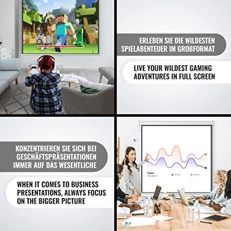 JAGO Ekran do projektora z pilotem, 178 x 178 cm na Arena.pl