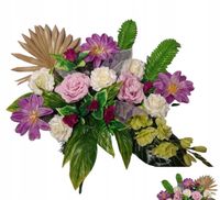 Stroik SW1 duża kompozycja sztuczna kwiaty grób cmentarz pomnik obciążony