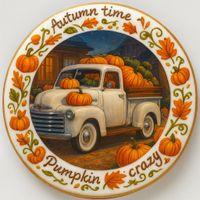 CIASTKO LUKROWANE WHITE PERL PUMPKIN ROZ.S KOŁO NO.1 JESIEŃ RĘCZNIE ROBIONE