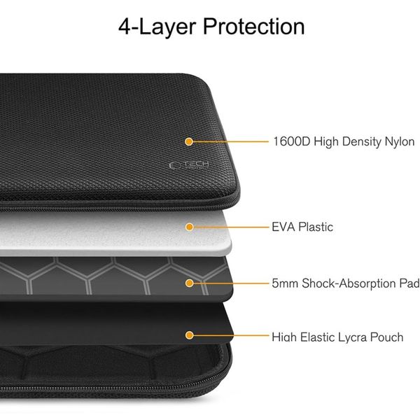 tech-protect hardpouch laptop 15-16 black/black zdjęcie 8