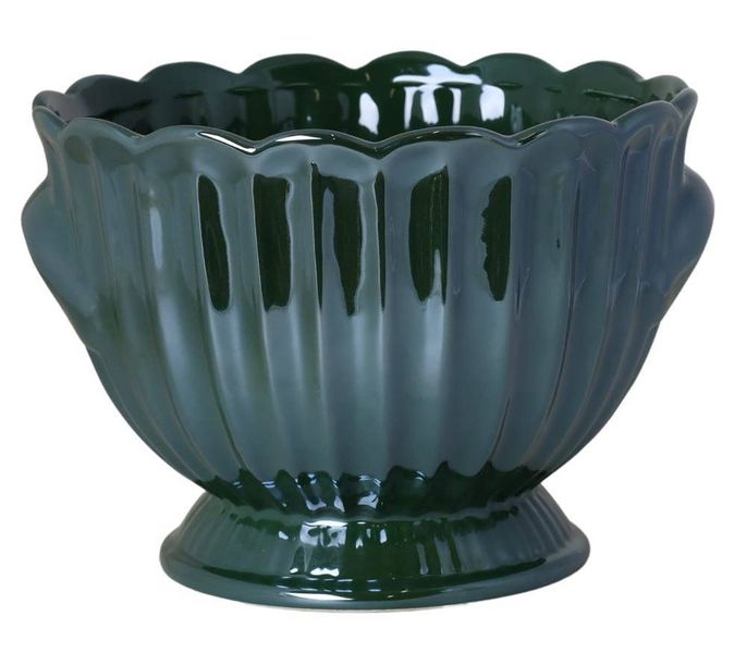 Doniczka ceramiczna zielona mała zdjęcie 1