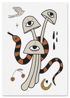 Plakat ilustracja grzyby grzybki 40x50 cm