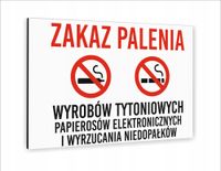 Tabliczka znak informacyjny dibond nadruk UV 30x20 ZAKAZ PALENIA