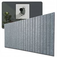 PANELE ścienne 3D LAMELE filcowe naklejka 60x120cm filc SZARA 38 + PINEZKI