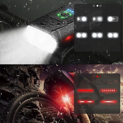 LAMPKA ROWEROWA LED MOCNA TYŁ PRZÓD ŚWIATŁO NA ROWER KIEROWNICĘ USB 800lm na Arena.pl