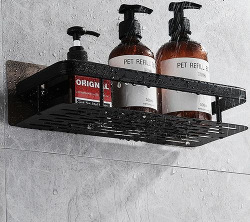 PÓŁKA ŁAZIENKOWA WISZĄCA POD PRYSZNIC 2 SZT LOFT CZARNA na Arena.pl