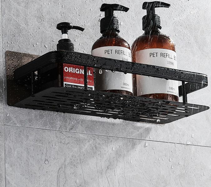 PÓŁKA ŁAZIENKOWA WISZĄCA POD PRYSZNIC 2 SZT LOFT CZARNA zdjęcie 4