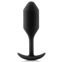 b-vibe snug plug 2 black - anatomiczny model silikonowy, 111g