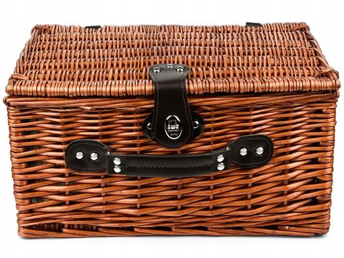 KOSZ PIKNIKOWY WIKLINOWY TALERZE SZTUĆCE 4 OSOBY na Arena.pl