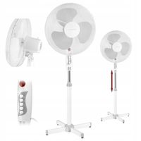 WENTYLATOR STOJĄCY WIATRAK PODŁOGOWY CICHY BIAŁY 40CM 50W