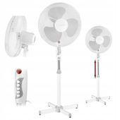 WENTYLATOR STOJĄCY WIATRAK PODŁOGOWY CICHY BIAŁY 40CM 50W