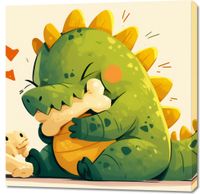 Obraz 90x90cm Uroczy Dinozaur